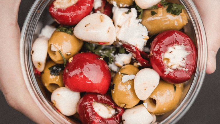 Ensalada de verano con Aceitunas verdes